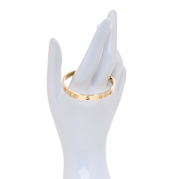 CARTIER 18K Yellow Gold 4 Diamond LOVE Bracelet 16