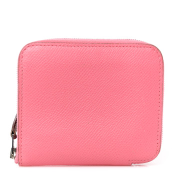 HERMES Epsom Silk'In Compact Wallet Rose Azalee