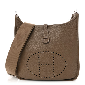 HERMES Taurillon Clemence Evelyne III PM Etoupe