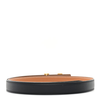 HERMES Swift Epsom 24mm Mini Constance H Belt 85 34 Black Gold