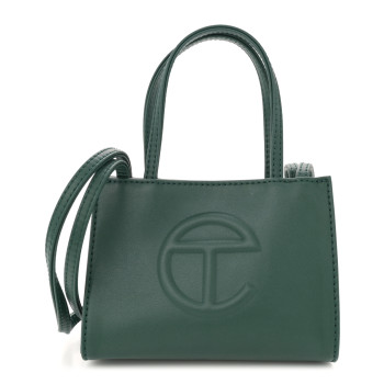 TELFAR Vegan Leather Small Shopping Bag Dark Olive