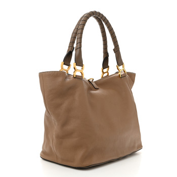 CHLOE Calfskin Large New Marcie Tote Nut