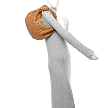 BOTTEGA VENETA Nappa Intrecciato Teen Jodie Hobo Caramel