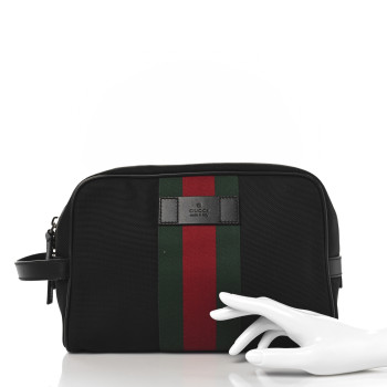 GUCCI Techno Canvas Web Toiletry Case Black