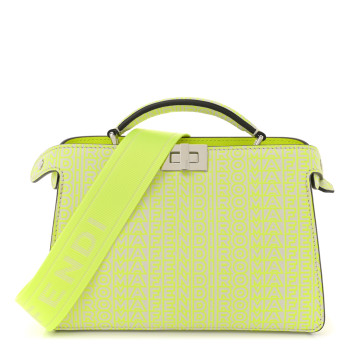 FENDI X MARC JACOBS Vitello King Cover Micro Fendi Roma Embossed Peekaboo I See U X Cross Satchel Neon Yellow