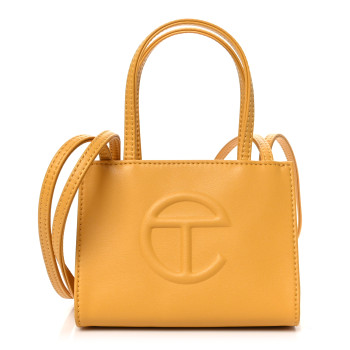 TELFAR Vegan Leather Small Shopping Bag Mustard