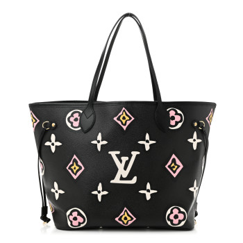 LOUIS VUITTON Monogram Giant Wild At Heart Neverfull MM Black