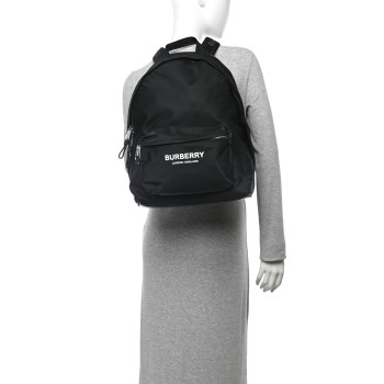 BURBERRY Nylon Logo Print Jett Backpack Black