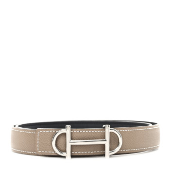 HERMES Swift Epsom 24mm Gamma Belt 80 Black Etoupe