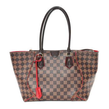 LOUIS VUITTON Damier Ebene Caissa Tote MM Cherry