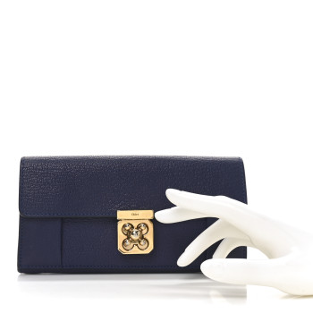 CHLOE Goatskin Elsie Long Wallet Purple