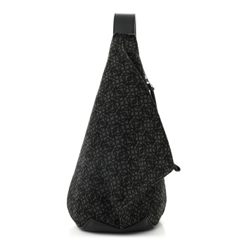 LOEWE Jacquard Anagram Calfskin Anton Sling Anthracite Black