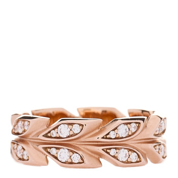 TIFFANY 18K Rose Gold Diamond Victoria Vine Band Ring 49 5