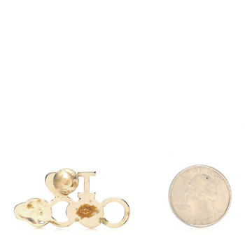 CHANEL Metal Resin Pearl I Love Coco Brooch Gold Brown Pink