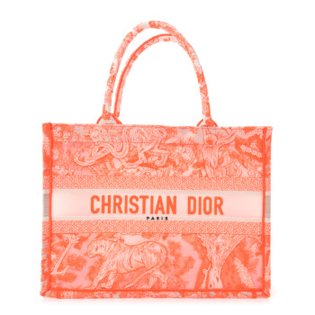 CHRISTIAN DIOR Transparent Canvas Embroidered Medium Dioriviera Toile De Jouy Book Tote