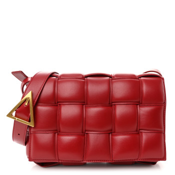 BOTTEGA VENETA Nappa Maxi Intreccio Padded Cassette Crossbody Bag Dark Red