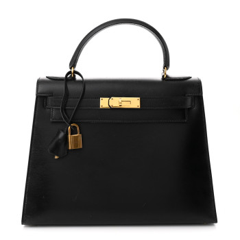 HERMES Box Kelly Sellier 28 Black