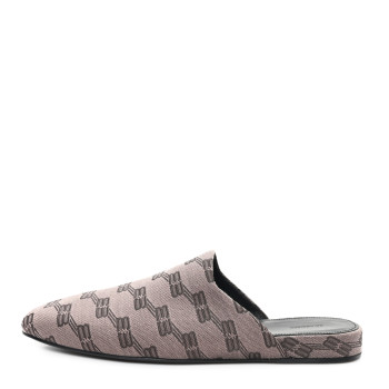 BALENCIAGA Jacquard BB Monogram Mens Cosy Mules 42 Dark Mink Grey Dark Brown