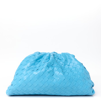 BOTTEGA VENETA Nappa Maxi Intrecciato The Pouch Oversized Clutch Swimming Pool