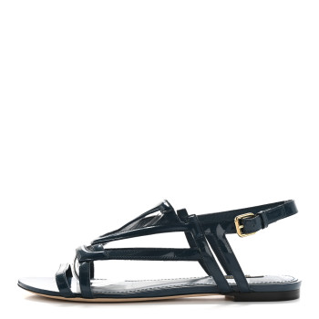 LOUIS VUITTON Patent Sandals LV Sandals 40 Blue