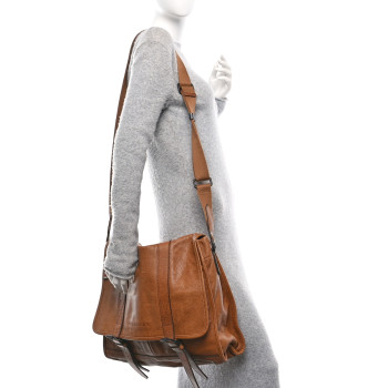 BURBERRY Calfskin Messenger Bag Tan