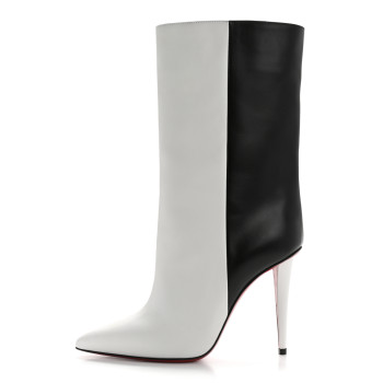 CHRISTIAN LOUBOUTIN Calfskin Astrilarge 100 Booties 37.5 White Black