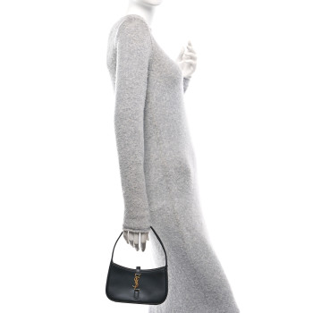 SAINT LAURENT Smooth Calfskin Le 5 A 7 Mini Hobo Black
