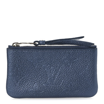 LOUIS VUITTON Metallic Empreinte Monogram Giant Key Pouch Navy Nacre
