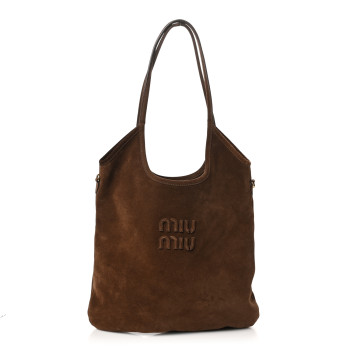 MIU MIU Camoscio Ivy Tote Cacao