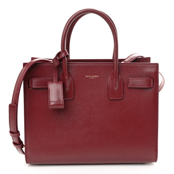 SAINT LAURENT Calfskin Baby Sac De Jour Rouge Legion