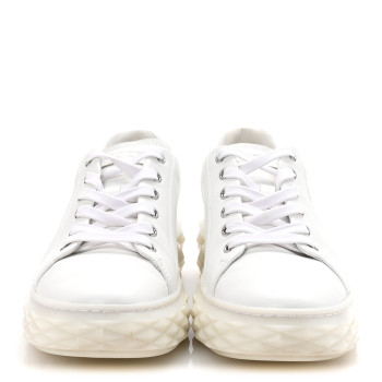 JIMMY CHOO Nappa Diamond Light Platform Sneakers 38 White