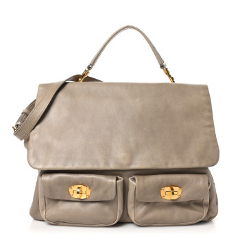 MIU MIU Goatskin Shoulder Bag Pomice