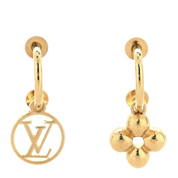 LOUIS VUITTON Brass Blooming Earrings Gold