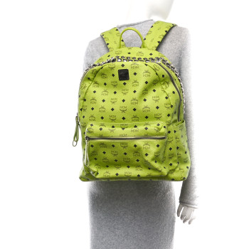 MCM Visetos Crown Stud Large Stark Backpack Green