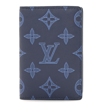 LOUIS VUITTON Calfskin Monogram Shadow Pocket Organizer Blue