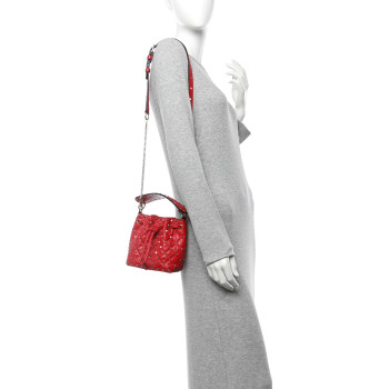 VALENTINO GARAVANI Nappa Mini Rockstud Spike Bucket Bag Rouge Pur