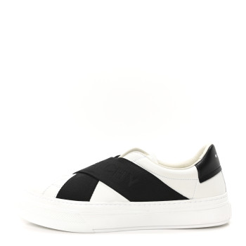 GIVENCHY Calfskin Band Logo Mens Urban Street Sneakers 43 White Black
