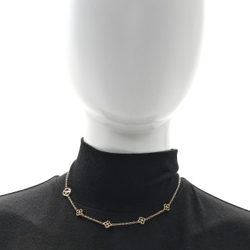 LOUIS VUITTON Metal Flowerful Choker Necklace Gold
