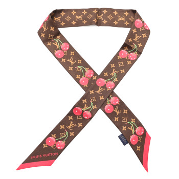 LOUIS VUITTON LV X TM Silk Monogram Cerises Bandeau Brown
