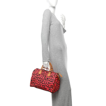 LOUIS VUITTON Monogram Graffiti Speedy 30 Fuchsia