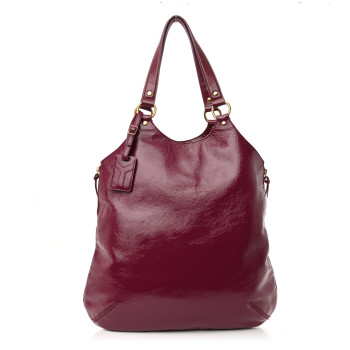 SAINT LAURENT Patent Tribute Tote Red