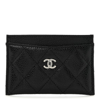 CHANEL Caviar Quilted Card Holder Black