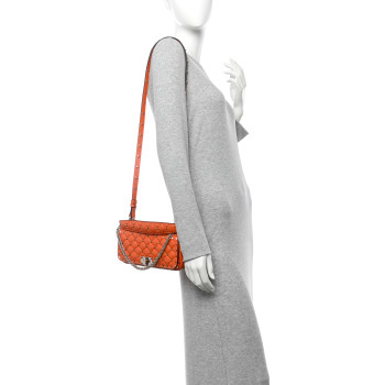 VALENTINO GARAVANI Calfskin Rockstud Spike Convertible Shoulder Bag Orange