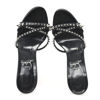CHRISTIAN LOUBOUTIN Nappa Tatoosh 85 Sandals 37.5 Black