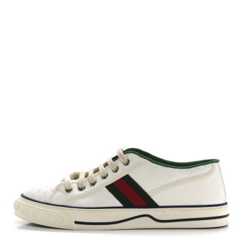 GUCCI Jacquard Mini GG Monogram Web Mens 1977 Tennis Sneakers 7 White