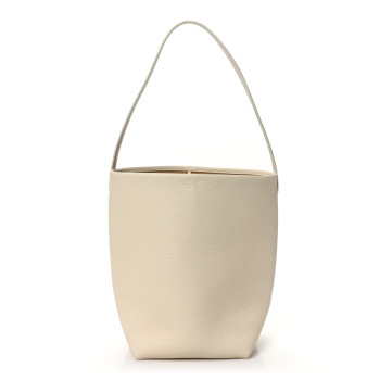 THE ROW Grained Calfskin Medium N/S Park Tote Ivory