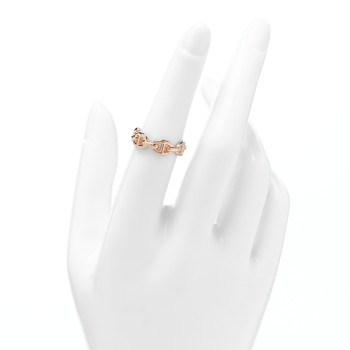 HERMES 18K Rose Gold PM Chaine d'Ancre Enchainee Ring 52 6