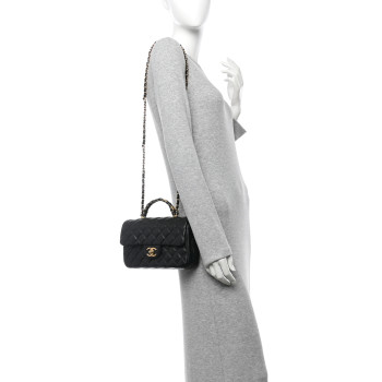 CHANEL Caviar Quilted Small Handy CC Flap Black