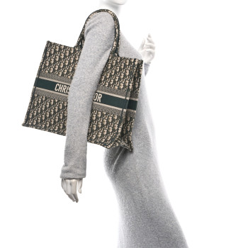 CHRISTIAN DIOR Oblique Large Book Tote Vert Multicolor