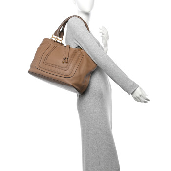 CHLOE Calfskin Large New Marcie Tote Nut